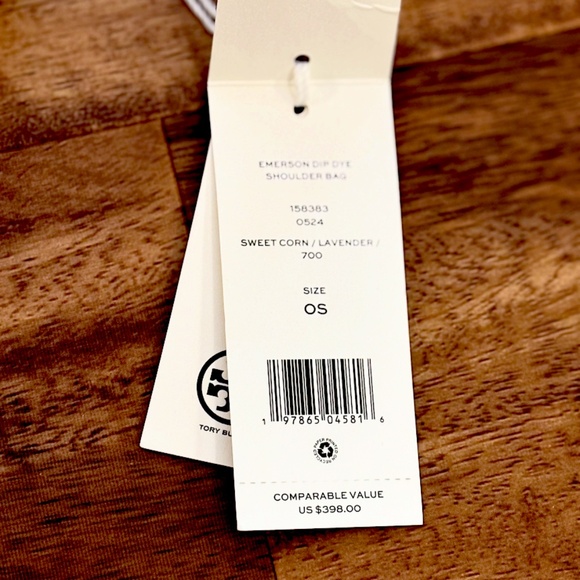 Tory Burch Emerson Dip Dye Shoulder Bag in Purple/Yellow Ombre - NWT - Picture 10 of 10